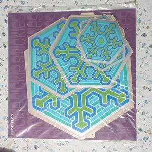 VTG rickie tickie stickies vintage vinyl decor 1968 Flower Snowflake Stickers